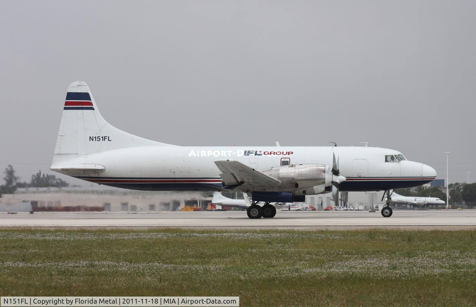 N151FL, 1953 Convair 580 C/N 51, IFL Group Convair 580 departing Runway 12