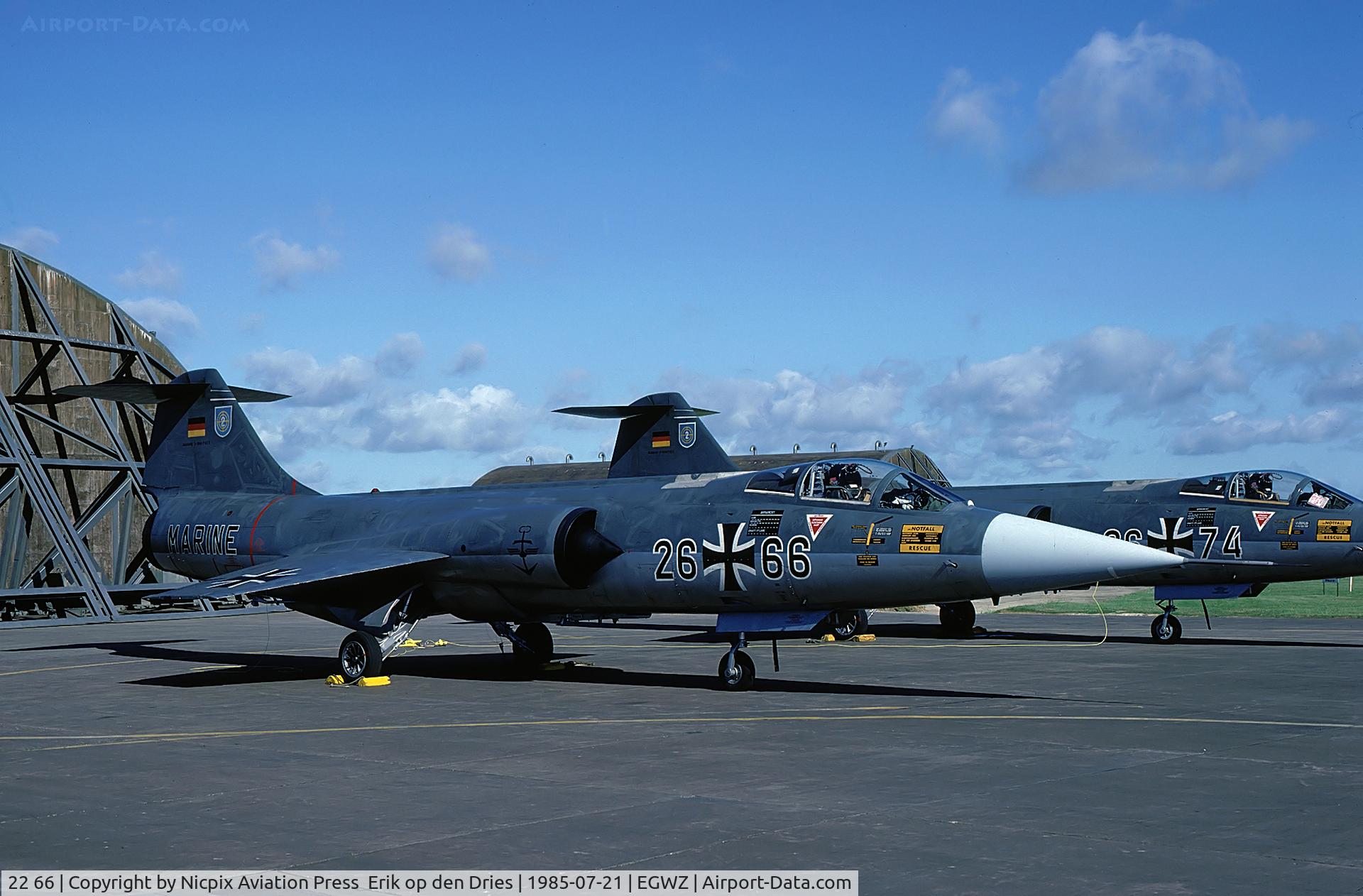 22 66, Lockheed F-104G Starfighter C/N 683-7147, German Navy F-104G Strfighter 2266at the RAF Alconbury Open House in 1985