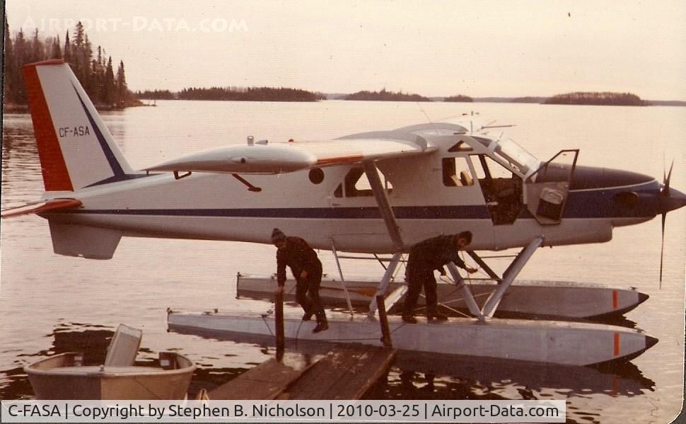 C-FASA, 1966 De Havilland Canada DHC-2 Turbo Beaver Mk.3 C/N 1640TB22, Algoma Steel's TurboBeaver here at the Town dock in Sioux Lookout, Ont., circa 1975