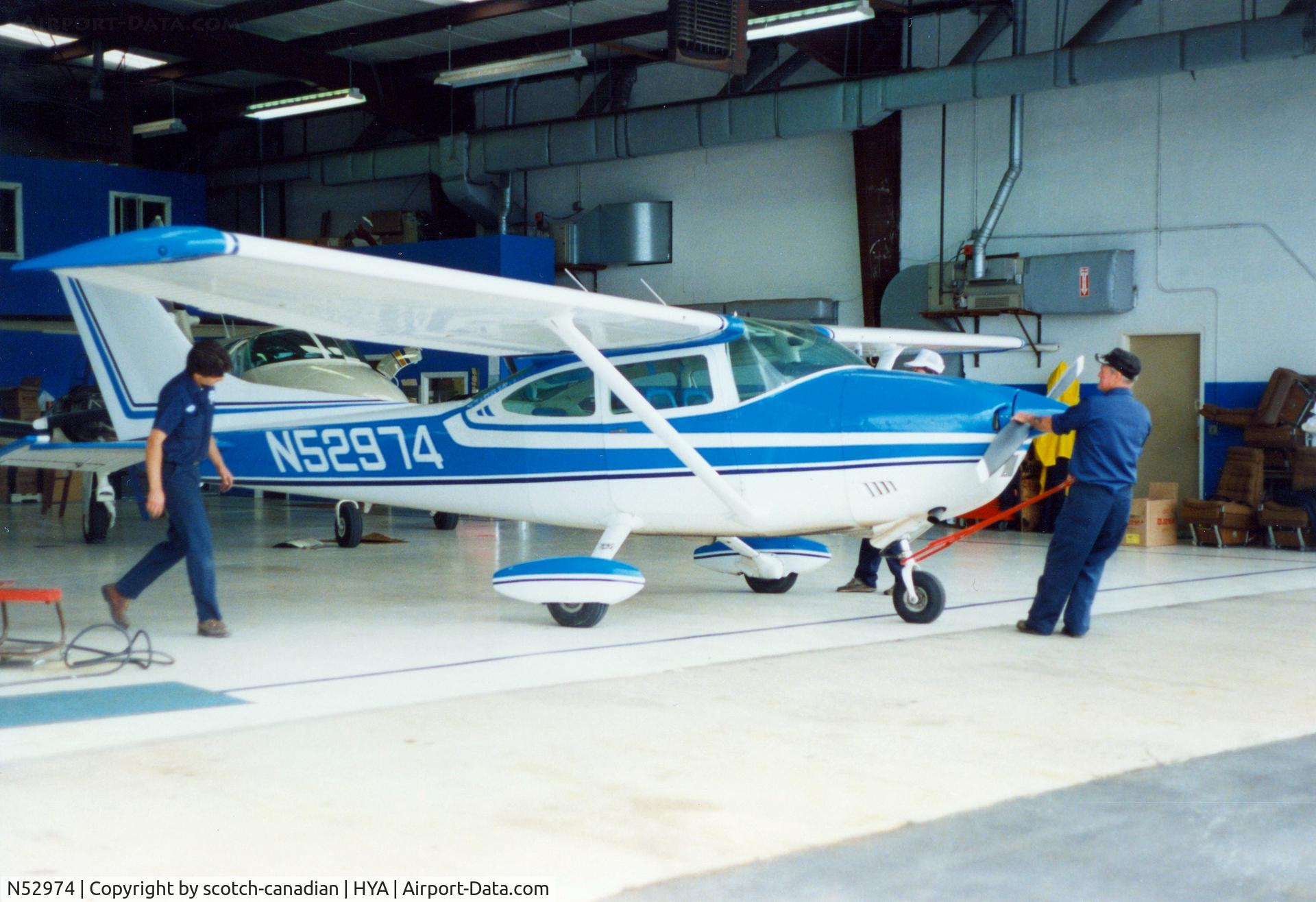 N52974, 1974 Cessna 182P Skylane C/N 18262981, 1974 Cessna 182P N52974 at Barnstable Municipal Airport, Hyannis, MA - July 1986