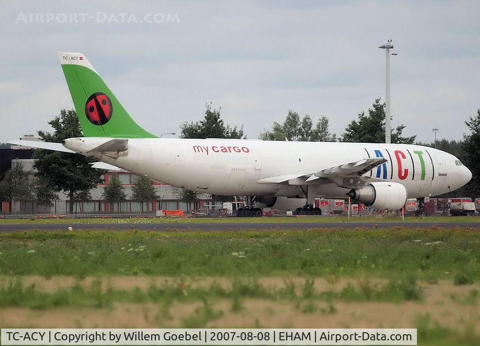 TC-ACY, 1980 Airbus A300B4-203 C/N 107, Loading Cargo on the gate of Amsterdam Airport