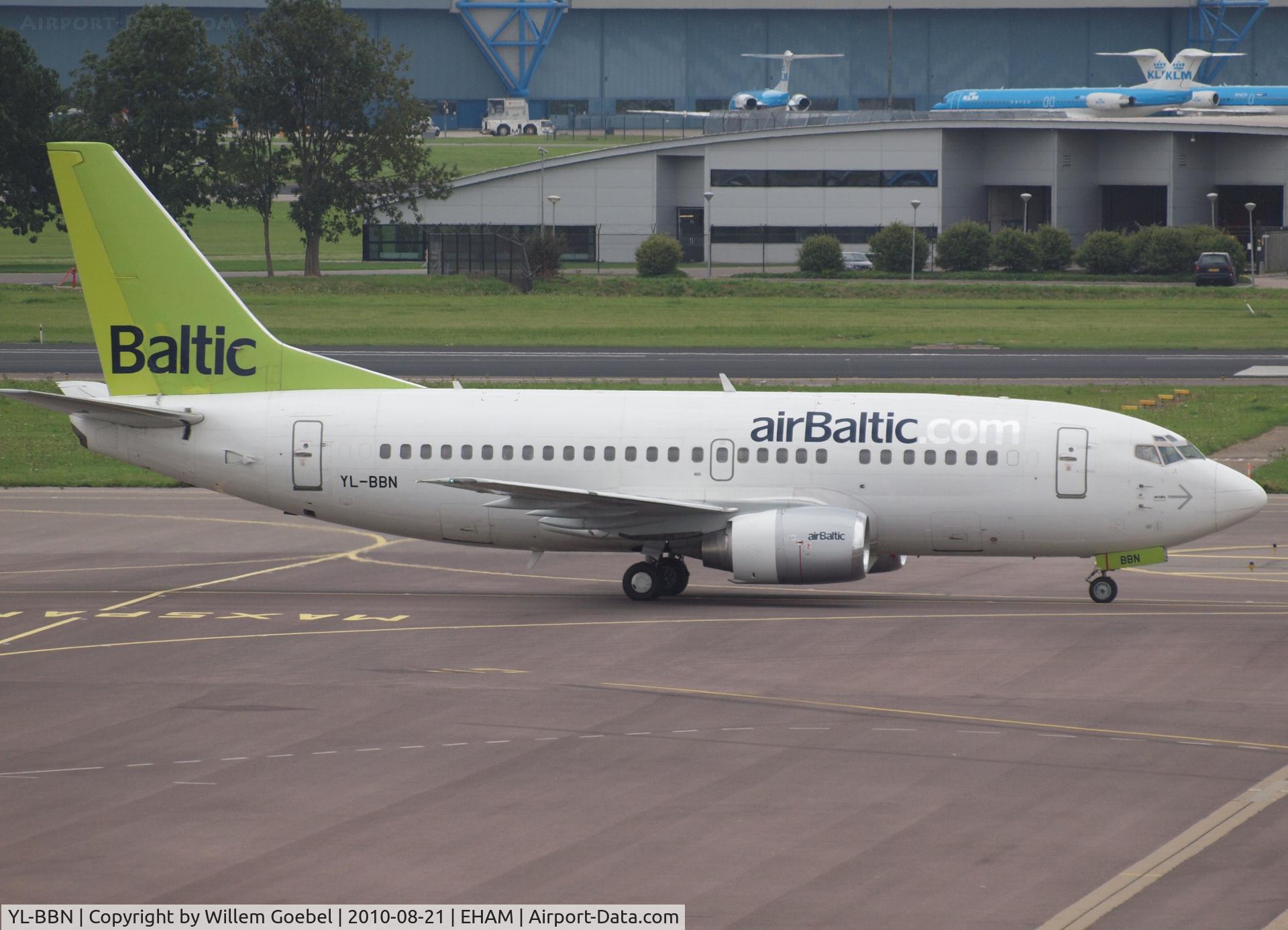YL-BBN, 1992 Boeing 737-522 C/N 26683, Taxi to the gate of Schiphol Airport