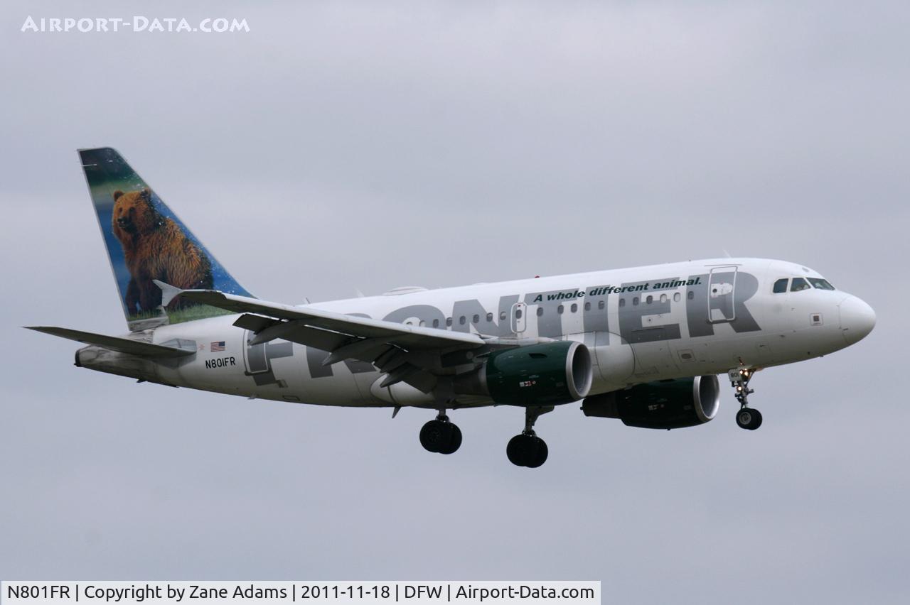 N801FR, 2003 Airbus A318-111 C/N 1939, Frontier Airlines at DFW Airport