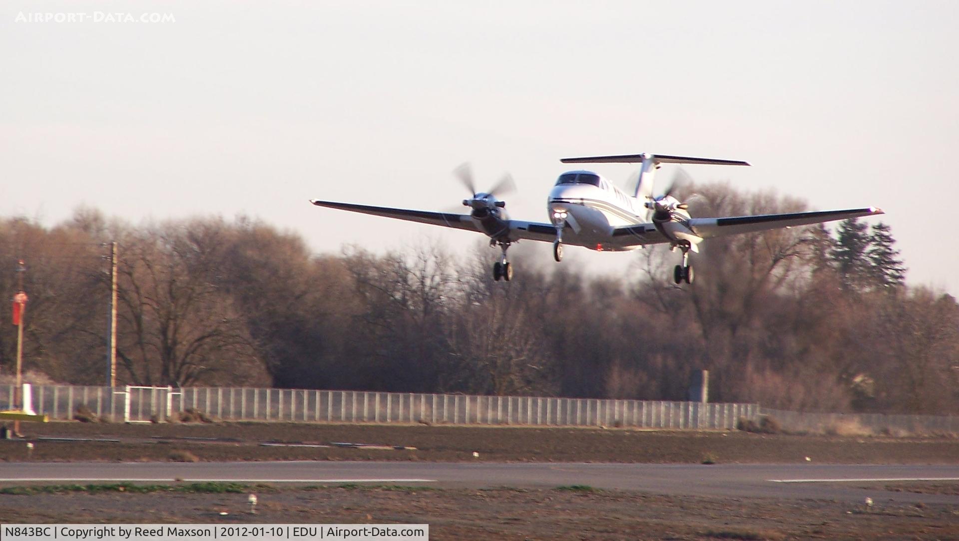 N843BC, 1982 Beech B200 King Air C/N BB-1011, Departing EDU