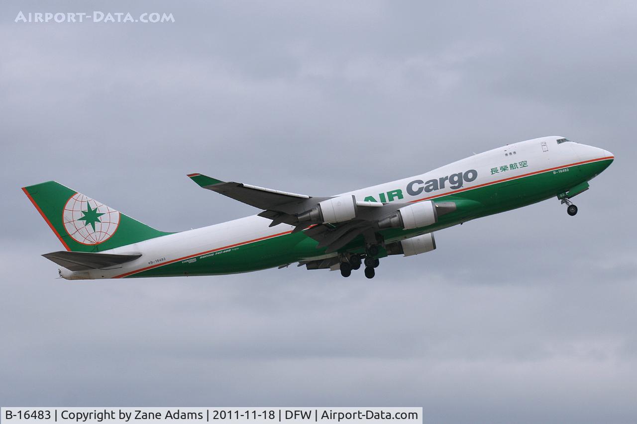 B-16483, 2002 Boeing 747-45EF (SCD) C/N 30609, EVA Cargo departing DFW Airport