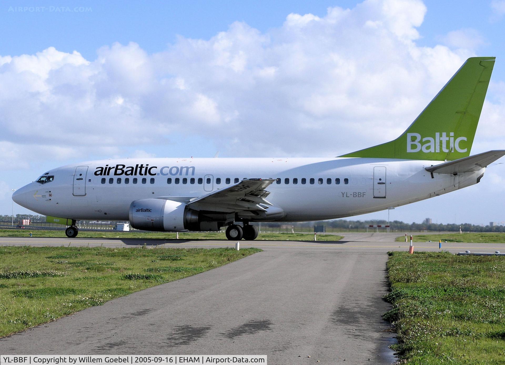 YL-BBF, 1990 Boeing 737-548 C/N 24878, Taxi to runway L36 of Schiphol Airport