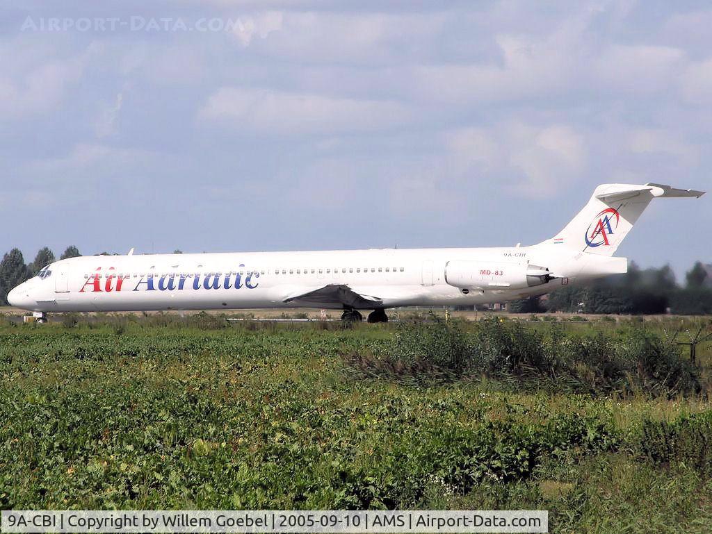 9A-CBI, 1989 McDonnell Douglas MD-83 (DC-9-83) C/N 49631, Taxi to runway L36 of Schiphol Airport
