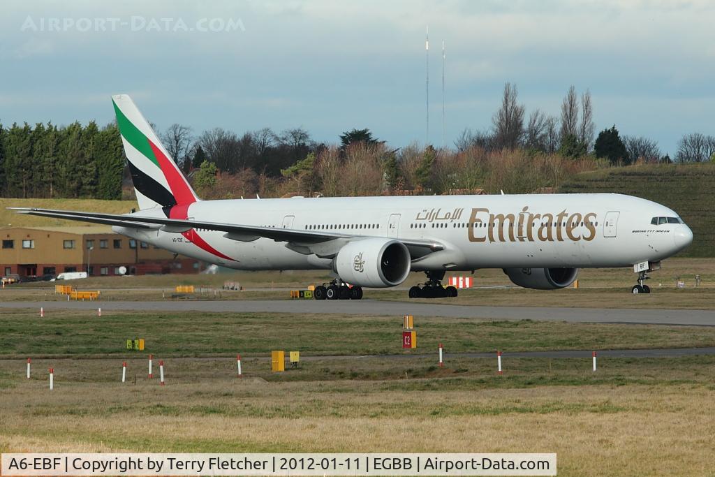 A6-EBF, 2005 Boeing 777-31H/ER C/N 32708, Emirates B777 at Birmingham UK