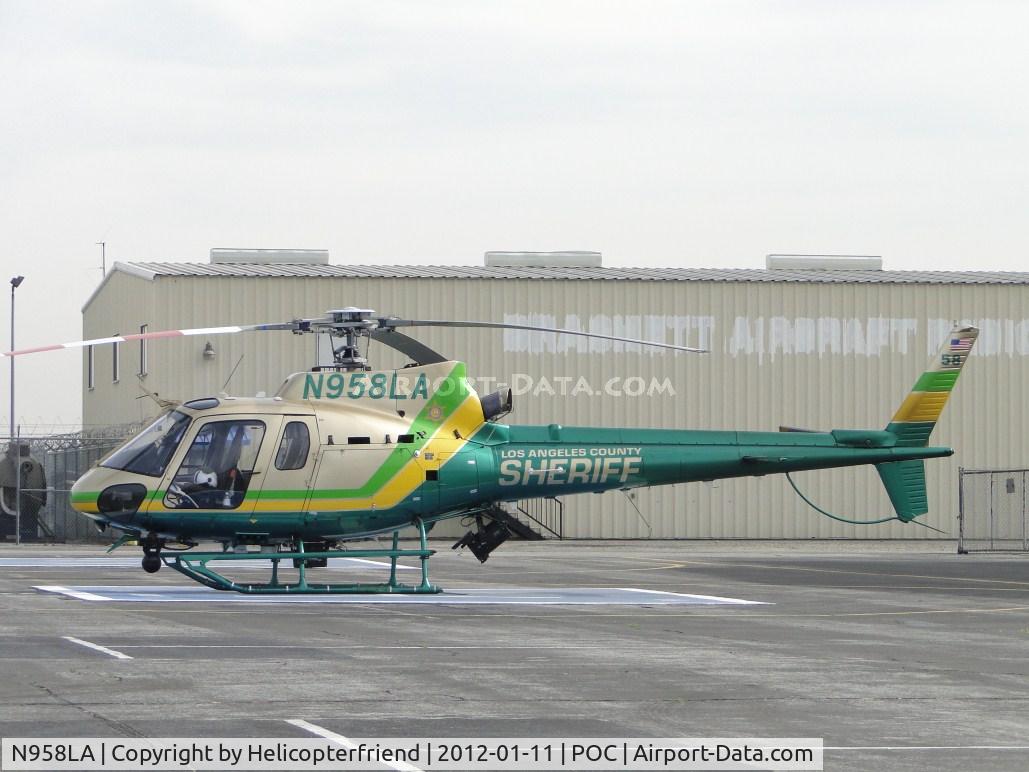 N958LA, 2010 Eurocopter AS-350B-2 Ecureuil Ecureuil C/N 7085, Just landed on LA Co Air Ops helipad 5