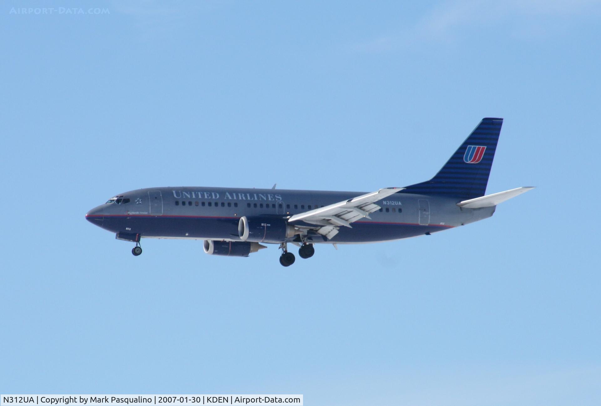 N312UA, 1987 Boeing 737-322 C/N 23673, Boeing 737-300