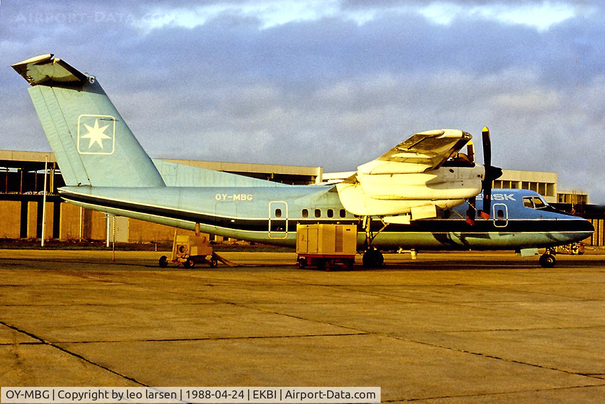 OY-MBG, 1981 De Havilland Canada DHC-7-102 Dash 7 C/N 44, Billund Denmark 24.4.88