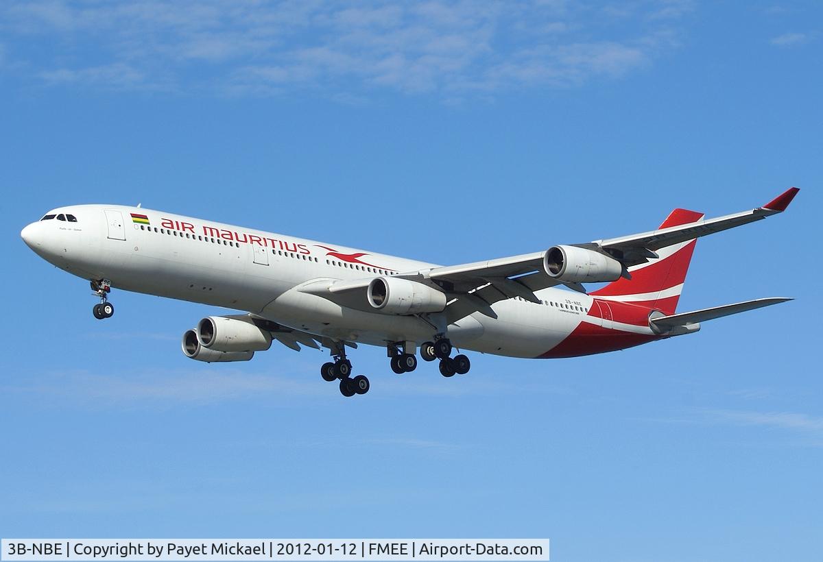3B-NBE, 1999 Airbus A340-313 C/N 268, Final for rwy 30