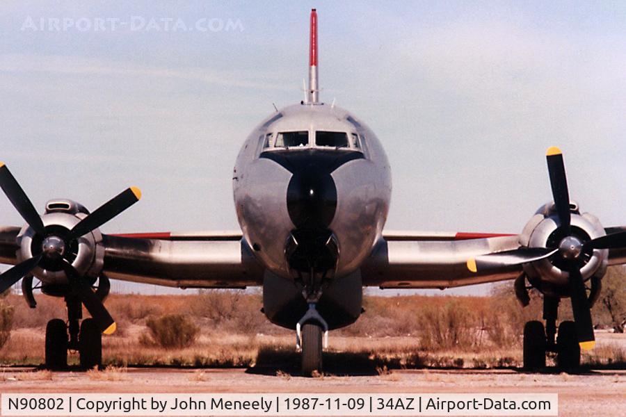N90802, 1956 Douglas DC-7C Seven Seas Seven Seas C/N 45112, Chandler Memorial Airport - scanned from a print