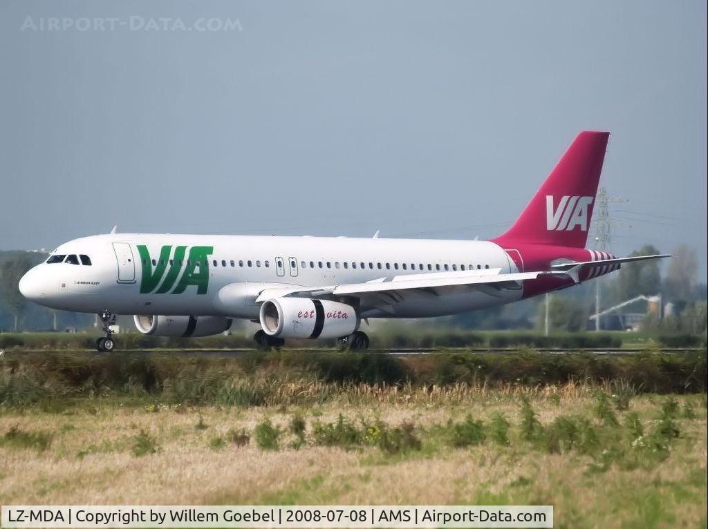LZ-MDA, 2006 Airbus A320-232 C/N 2732, Landing on runway R18 of Amsterdam Airport