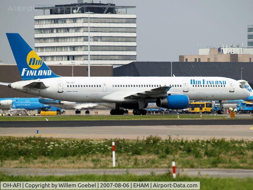 OH-AFI, 1996 Boeing 757-2K2 C/N 26330, Taxi to the gate of Amsterdam Airport