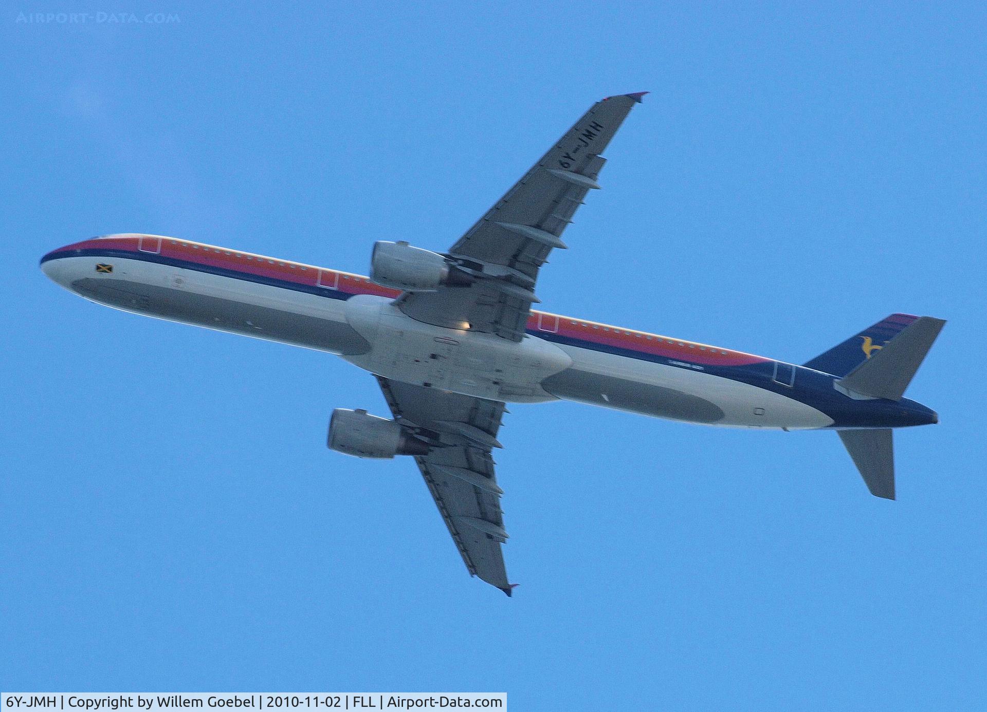 6Y-JMH, 2001 Airbus A321-211 C/N 1503, Take off from Frt Lauderdale Airport is now TC-ATB