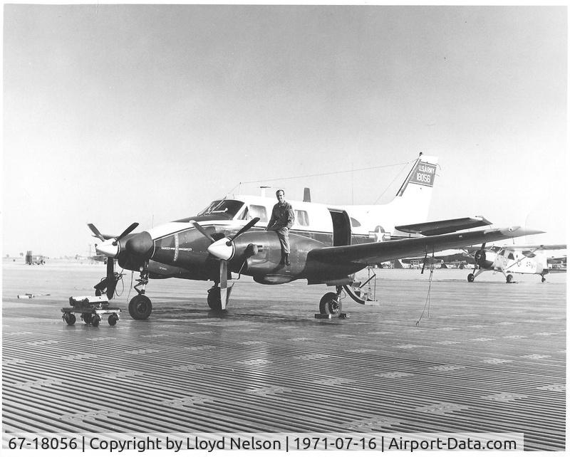 67-18056, 1967 Beech U-21A Ute C/N LM-57, Picture of U.S. Army U-21A, SN: 67-18056 which was taken on the Army ramp at Korat Air Base, Thailand while it was assigned to the 70th Aviation Detachment, USAESUPTHAI.