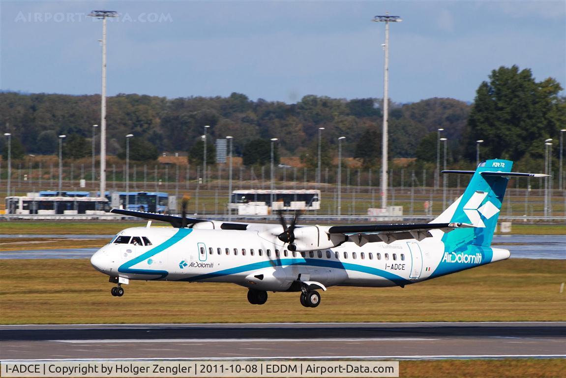 I-ADCE, 2001 ATR 72-212A C/N 668, Touch down on rwy 26L after a short jump over the Alps ....