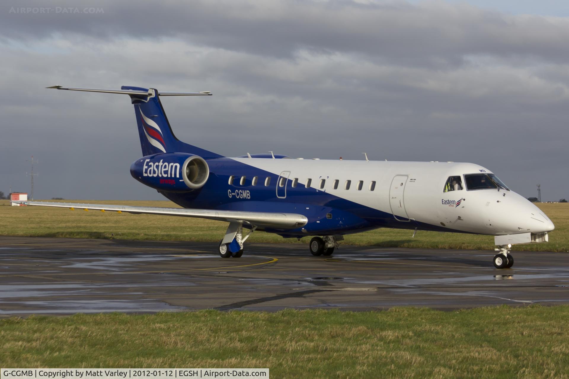 G-CGMB, 2000 Embraer ERJ-135ER (EMB-135ER) C/N 145189, Taxiing to the terminal at EGSH.