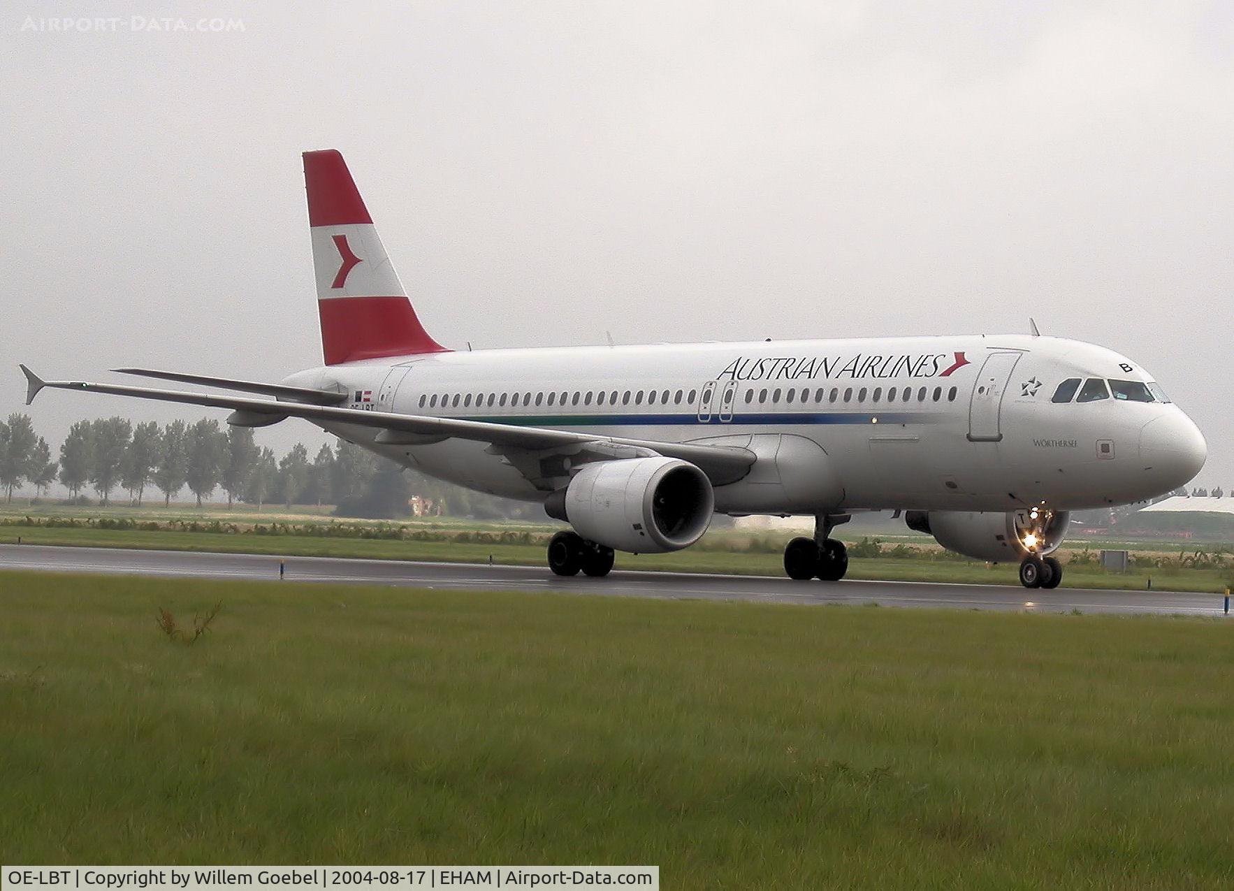 OE-LBT, 2000 Airbus A320-214 C/N 1387, Taxi to the gate of Amsterdam Airport