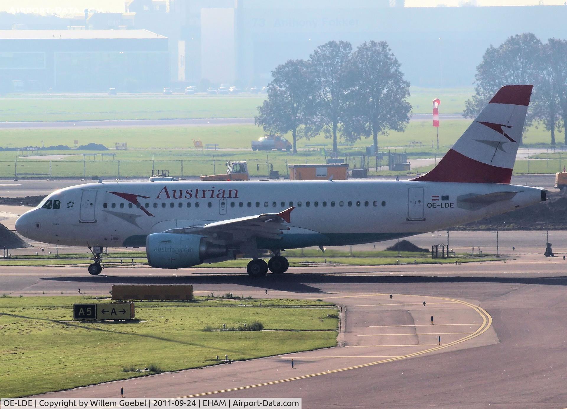 OE-LDE, 2005 Airbus A319-112 C/N 2494, Taxi to the runway L18 of Amsterdam Airport