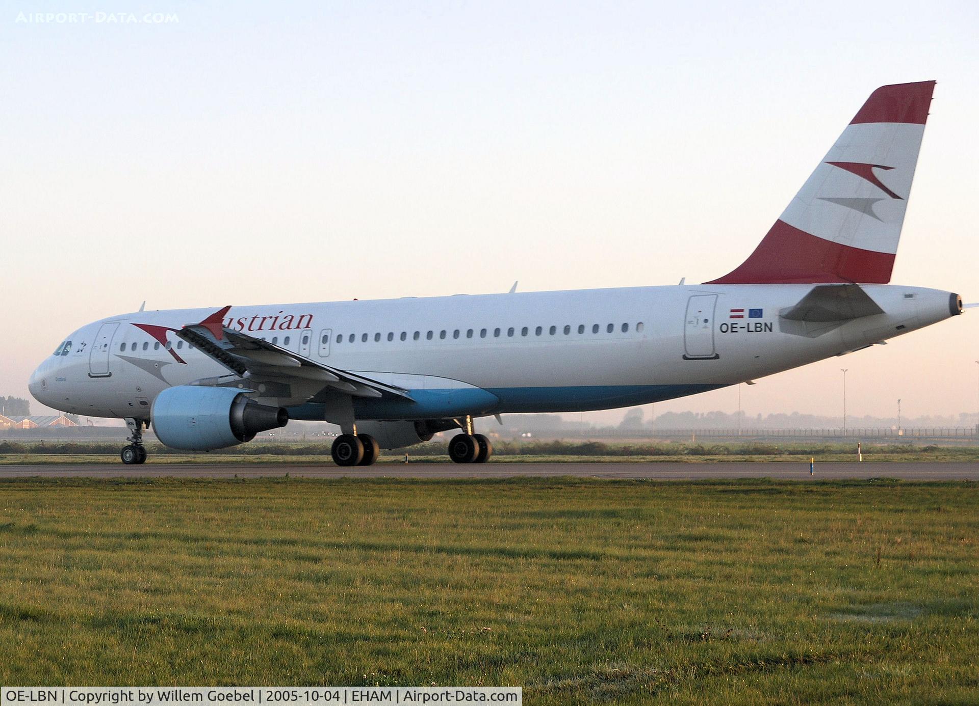 OE-LBN, 1997 Airbus A320-214 C/N 768, Taxi to the runway L36 of Amsterdam Airport