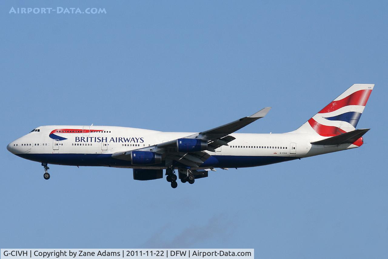 G-CIVH, 1996 Boeing 747-436 C/N 25809, British Airways landing at DFW Airport