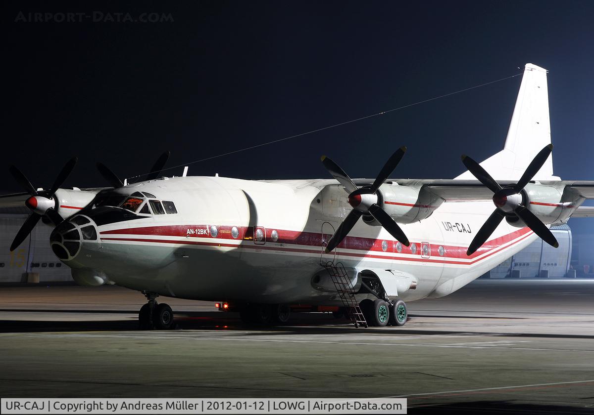 UR-CAJ, Antonov An-12BK C/N 8346106, Cargo flight to Birmingham.
