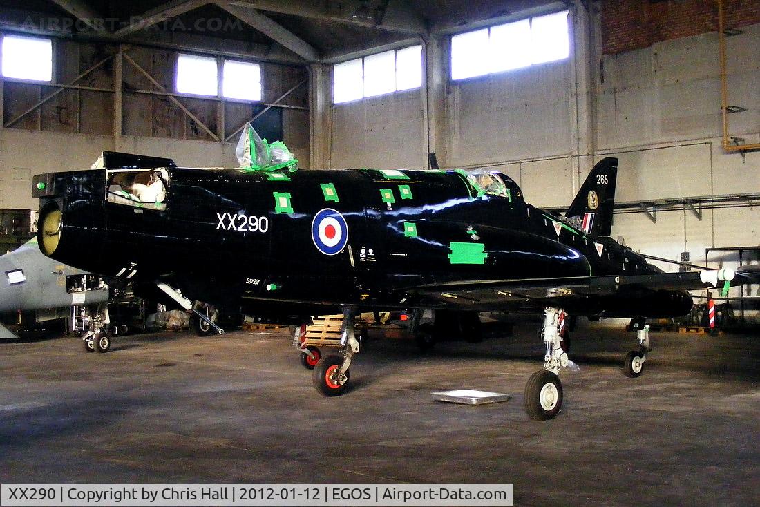 XX290, 1979 Hawker Siddeley Hawk T.1A C/N 116/312115, inside the Aircraft Maintenance & Storage Unit hangar
