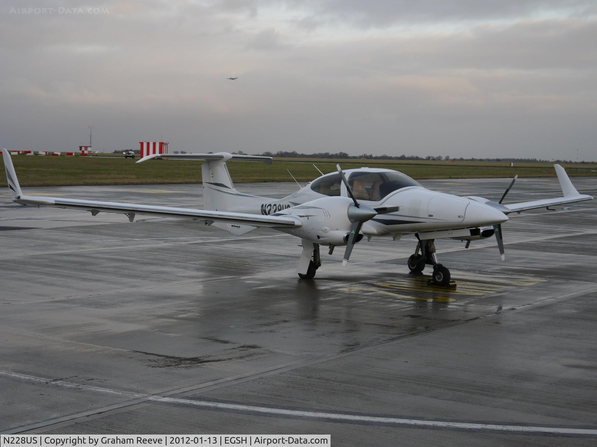 N228US, 2008 Diamond DA-42 Twin Star C/N 42.347, Parked at Norwich.