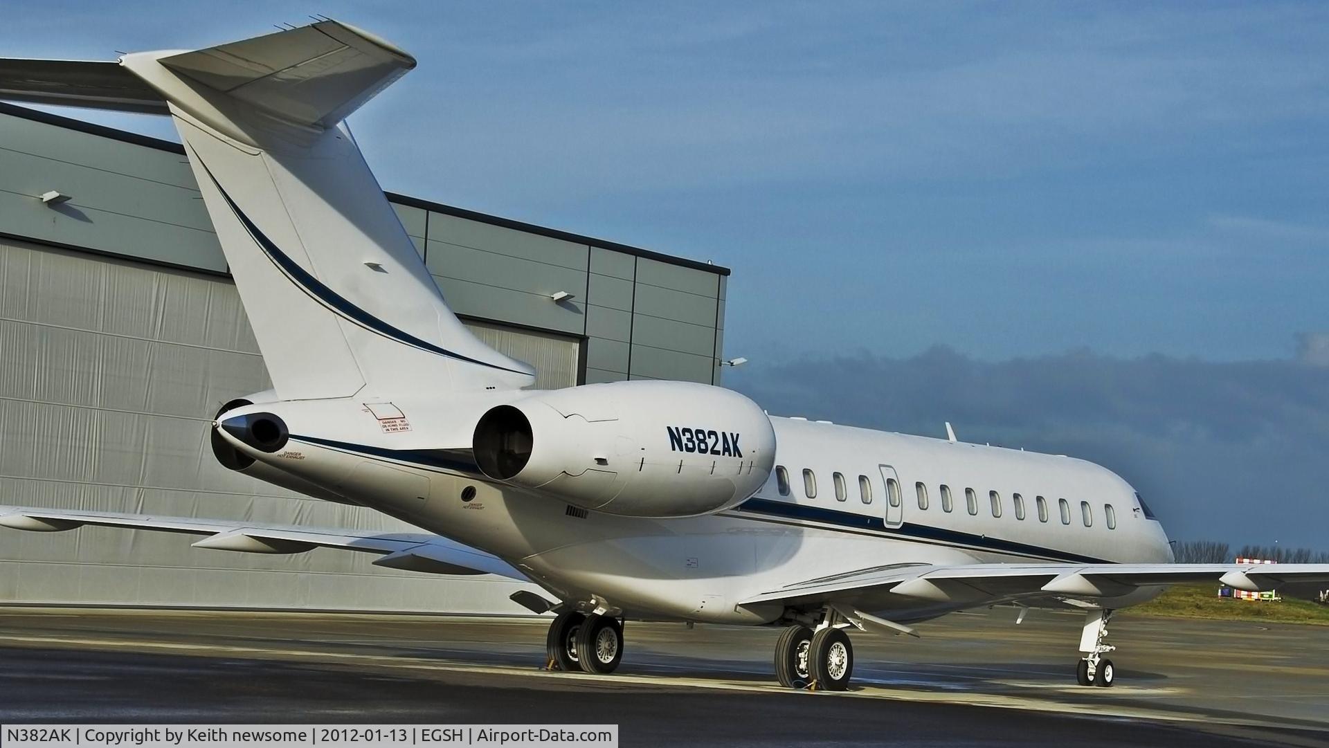 N382AK, 2005 Bombardier BD-700-1A10 Global Express XRS C/N 9181, Awaiting further instructions @ Norwich !