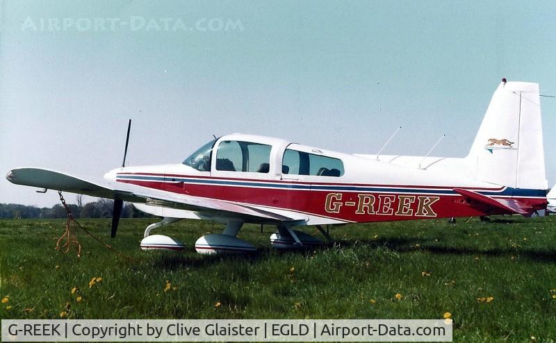 G-REEK, 1977 Grumman American AA-5A Cheetah C/N AA5A-0429, Cabair Ltd
canx to South Africa 9.2.2009, became ZS-SLL
Photo taken 1978