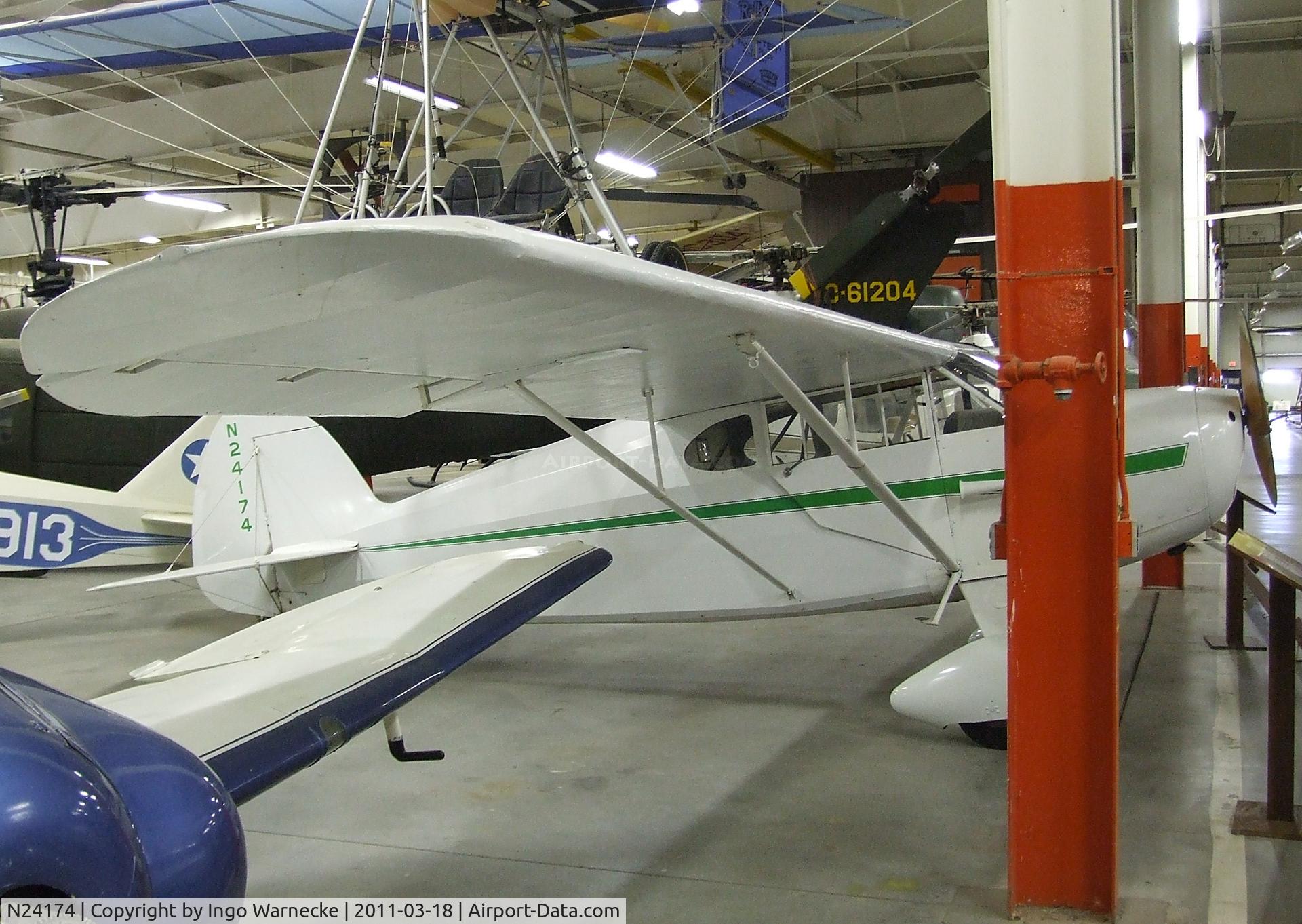 N24174, 1940 Funk B75L C/N 200, Funk B75L at the Mid-America Air Museum, Liberal KS