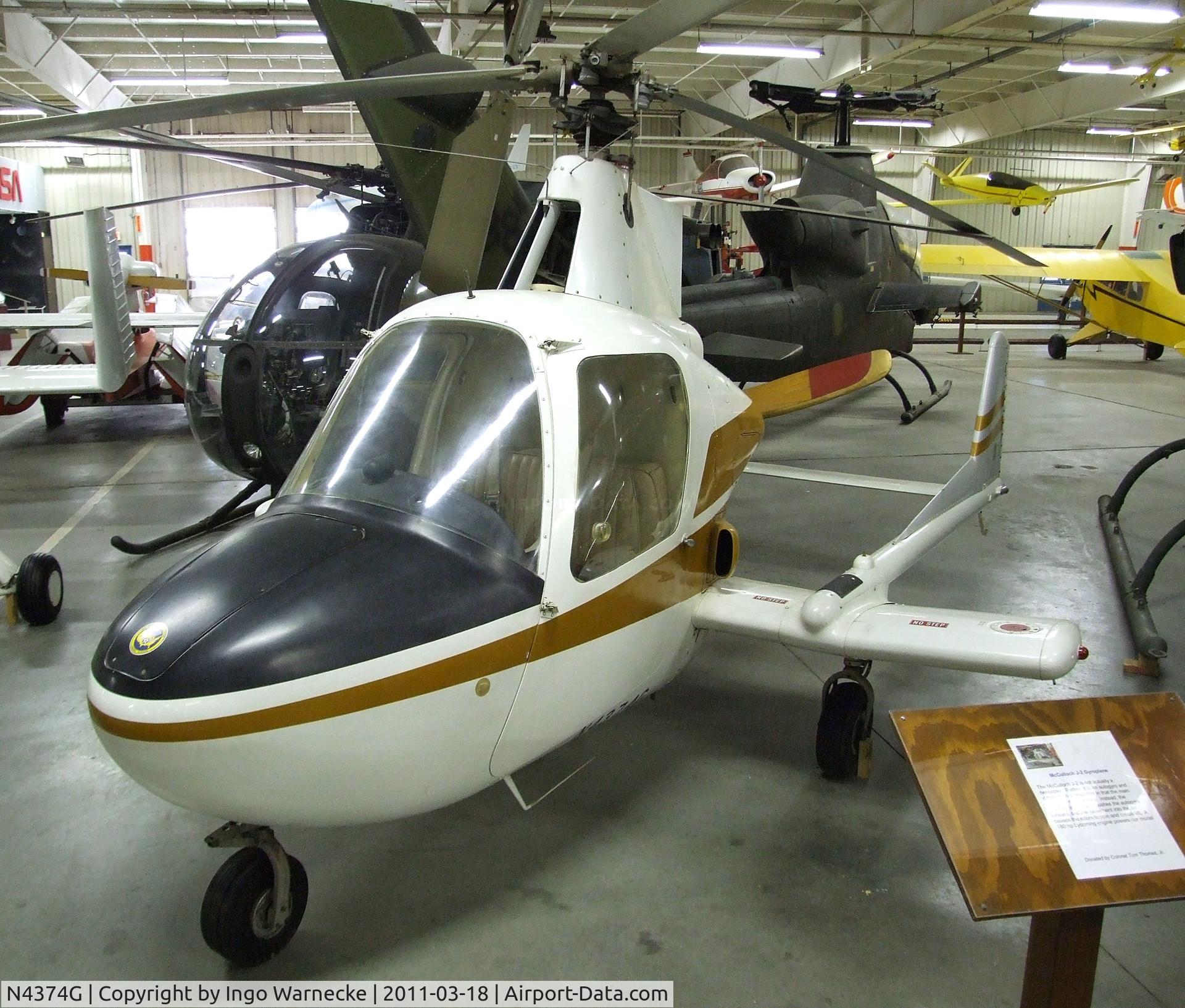 N4374G, 1972 McCulloch J-2 C/N 084, McCulloch J-2 at the Mid-America Air Museum, Liberal KS
