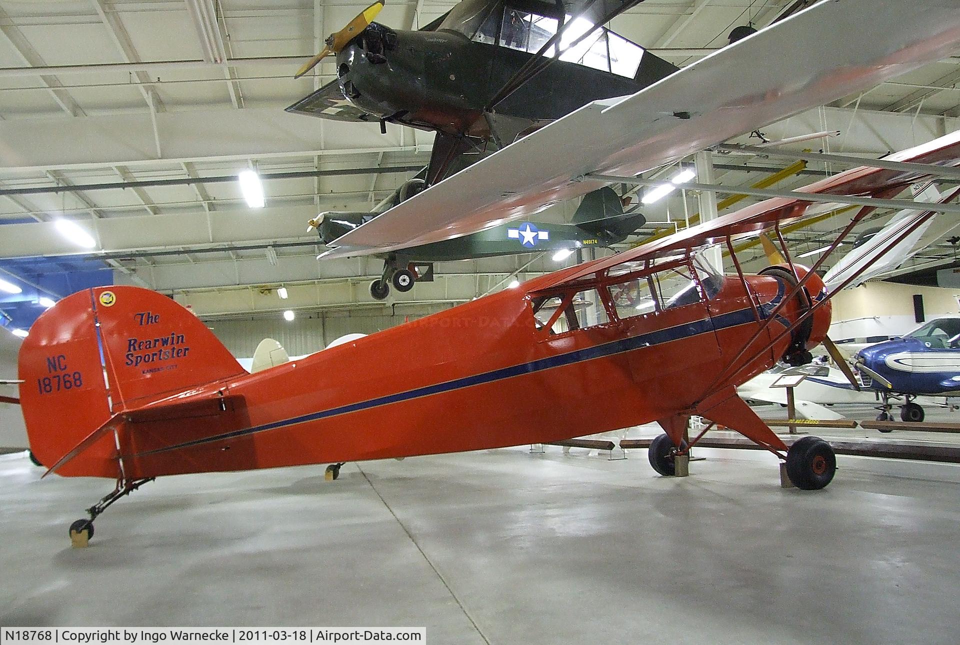 N18768, 1937 Rearwin Sportster 7000 C/N 590-S, Rearwin 7000 Sportster at the Mid-America Air Museum, Liberal KS