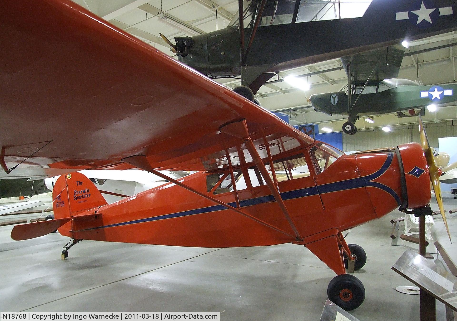 N18768, 1937 Rearwin Sportster 7000 C/N 590-S, Rearwin 7000 Sportster at the Mid-America Air Museum, Liberal KS