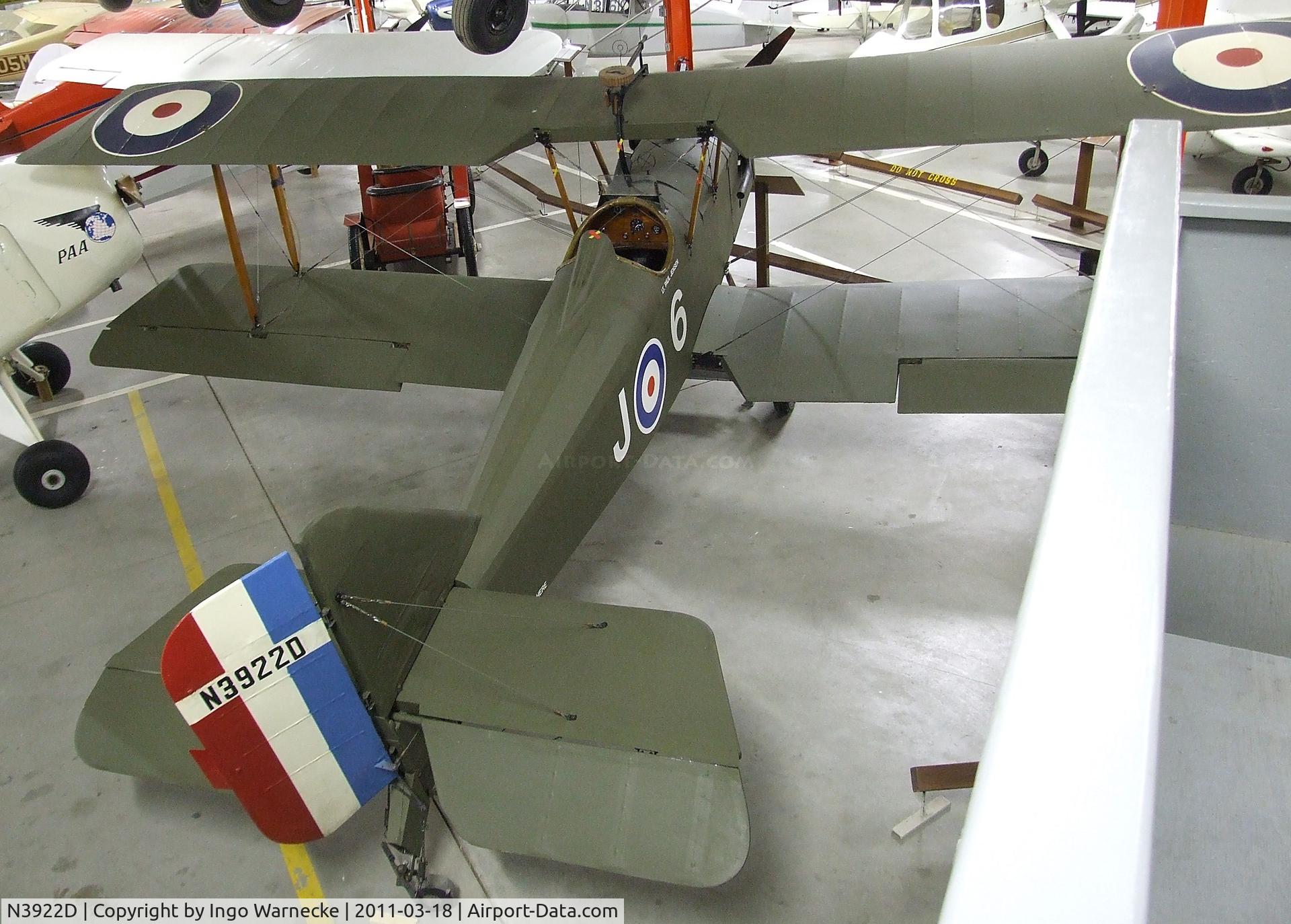 N3922D, 1980 Royal Aircraft Factory SE-5A Replica C/N 076223, Paul Jensen S.E.5A replica at the Mid-America Air Museum, Liberal KS