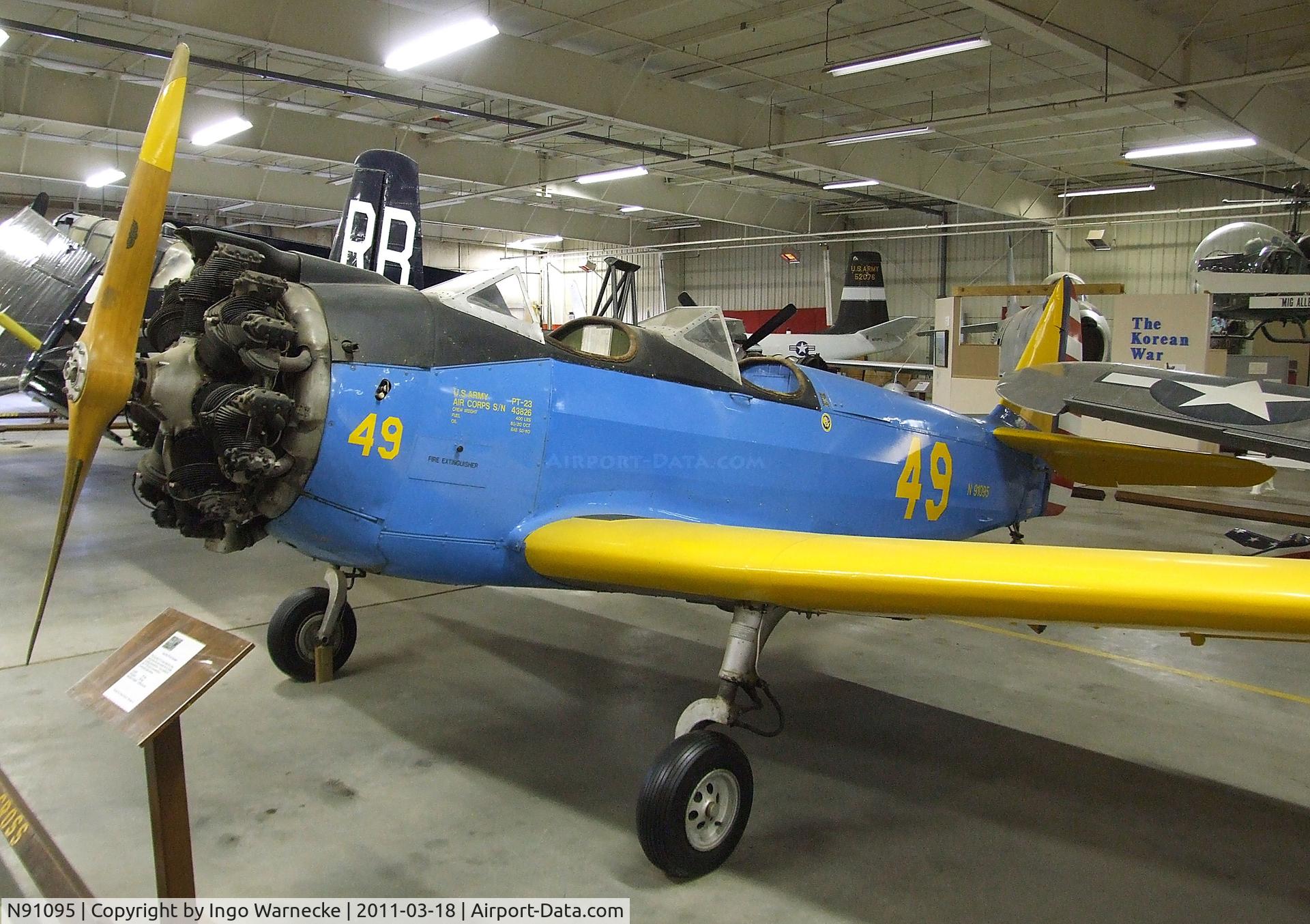 N91095, 1943 Fairchild M-62A-3 Cornell II C/N FT826, Fairchild M-62A-3 Cornell at the Mid-America Air Museum, Liberal KS