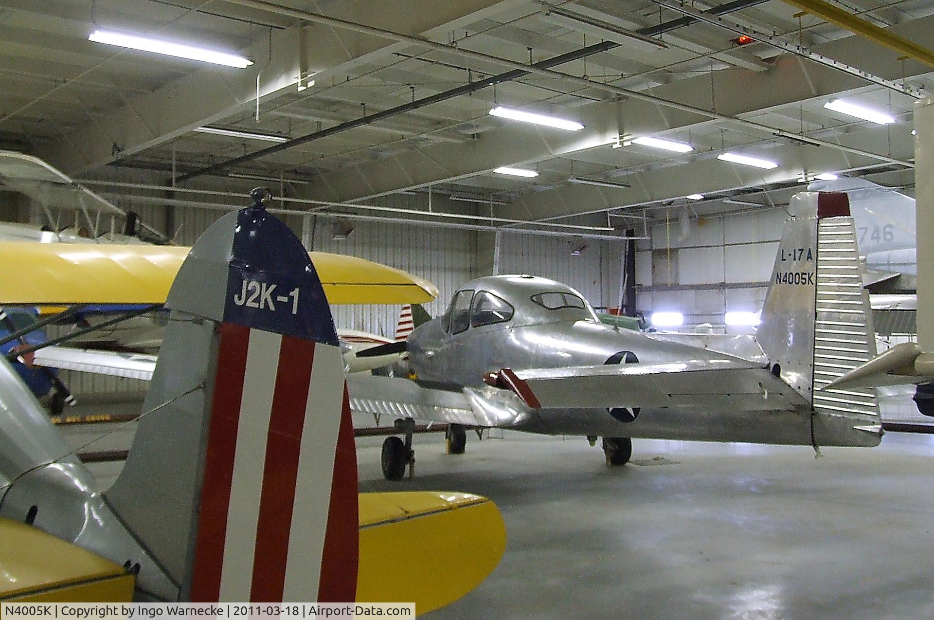 N4005K, 1947 North American Navion (NA-145) C/N NAV-4-1005, North American / Ryan Navion at the Mid-America Air Museum, Liberal KS