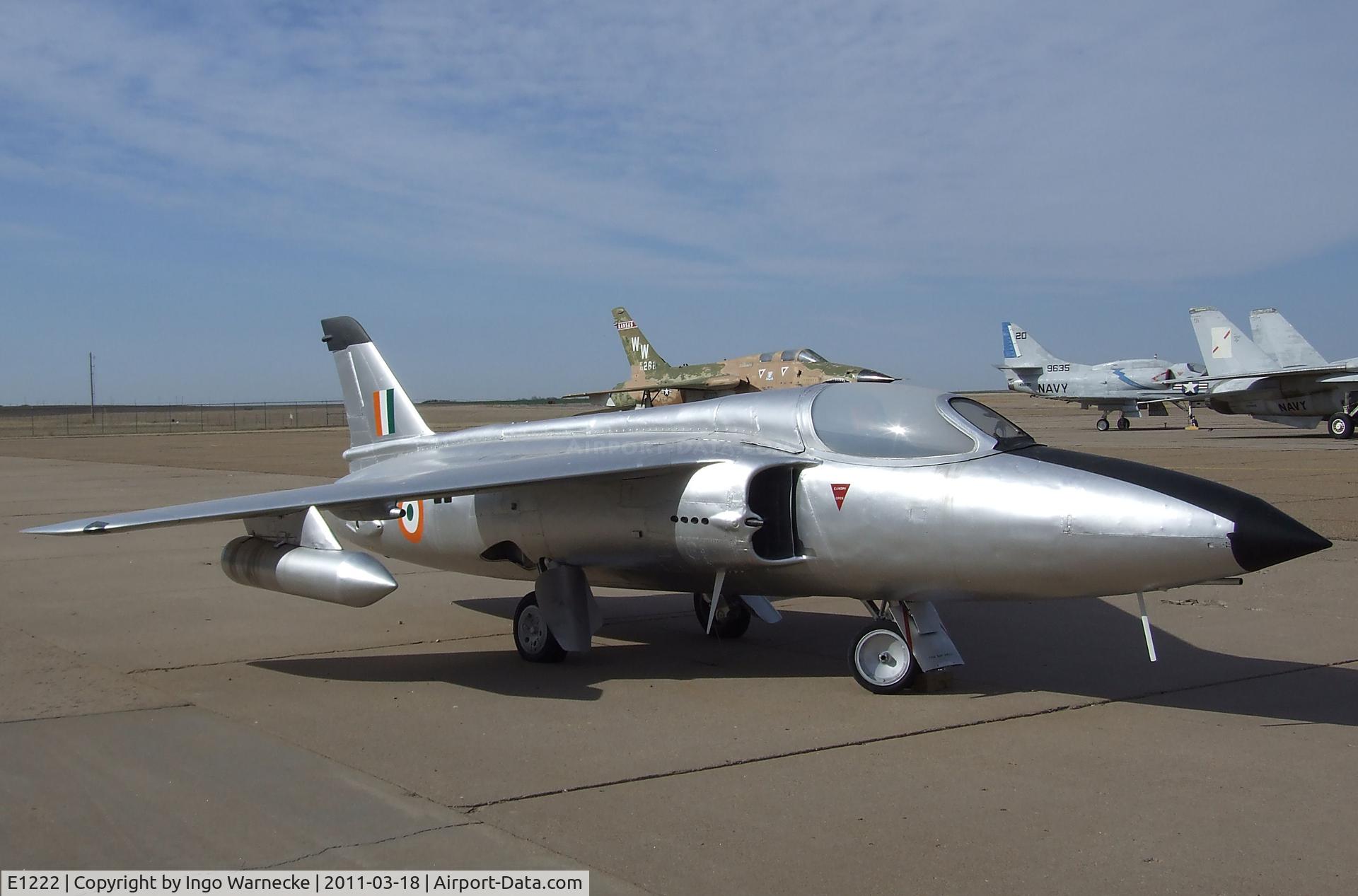 E1222, Hindustan Gnat F1 C/N Not found E1222, Folland (Hindustan) Gnat F1 (minus tailplanes) at the Mid-America Air Museum, Liberal KS