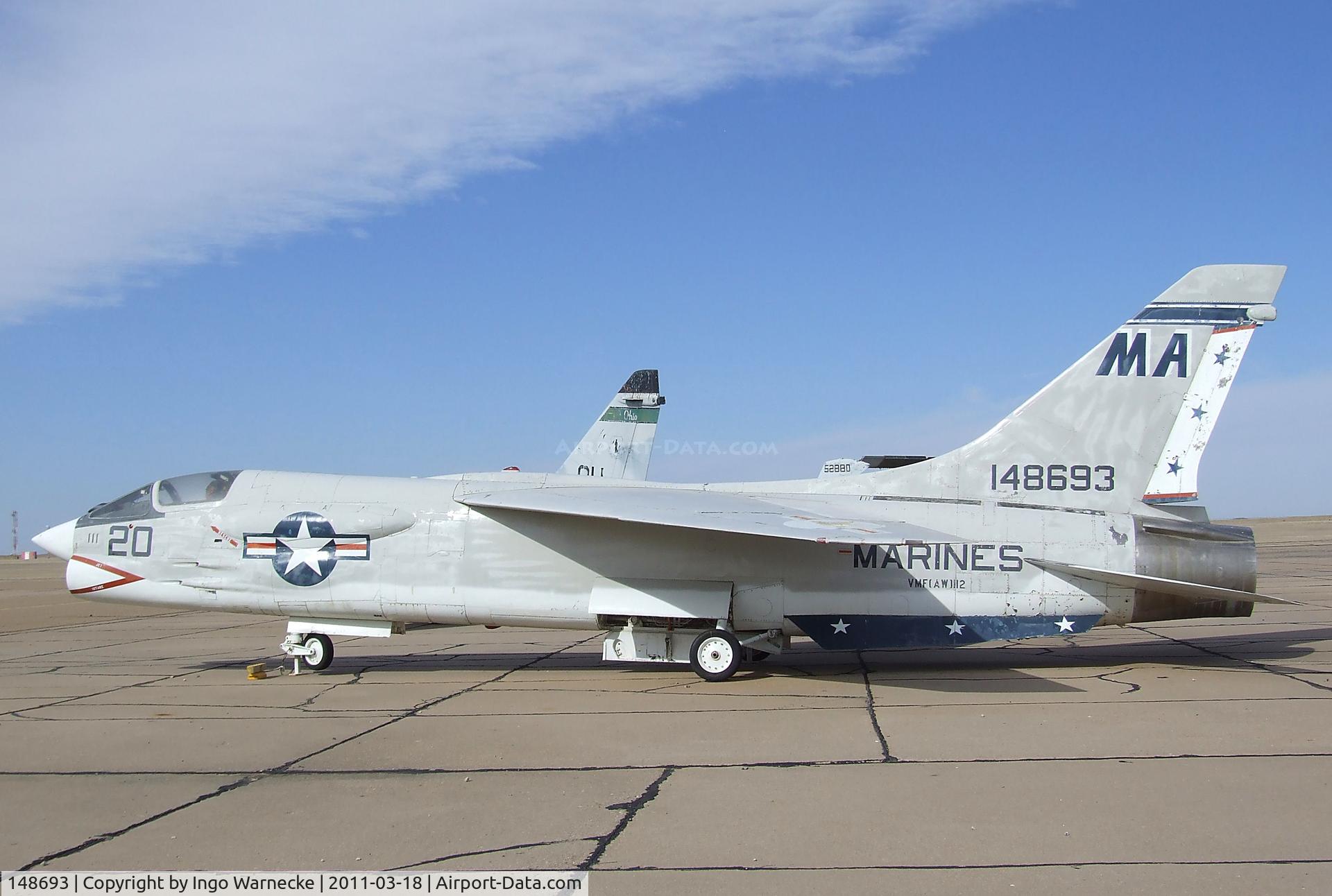 148693, Vought F-8D Crusader Crusader C/N 913, Vought F-8H Crusader at the Mid-America Air Museum, Liberal KS