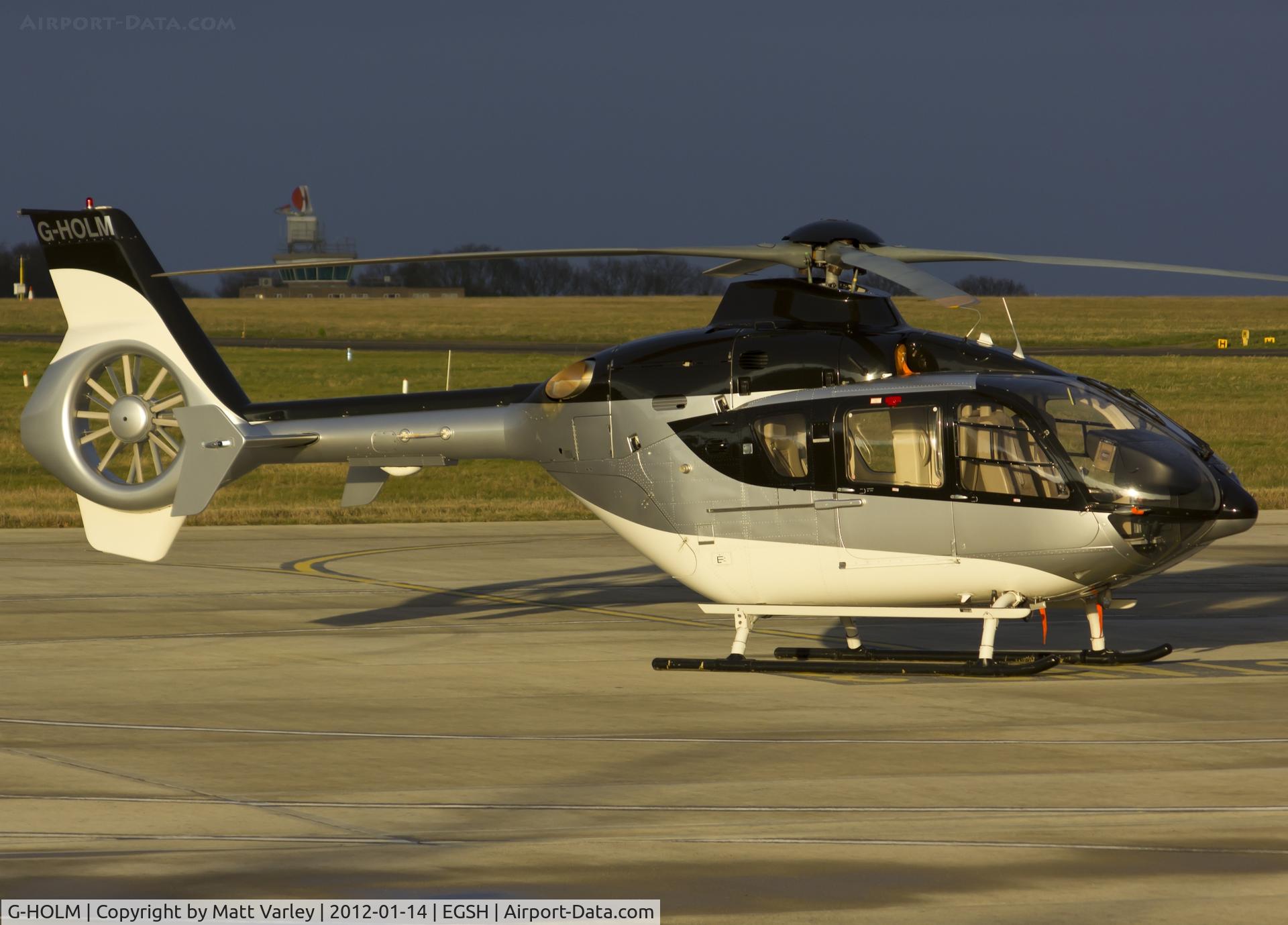 G-HOLM, 2007 Eurocopter EC-135T-2+ C/N 0574, Sat on stand at SaxonAir.
