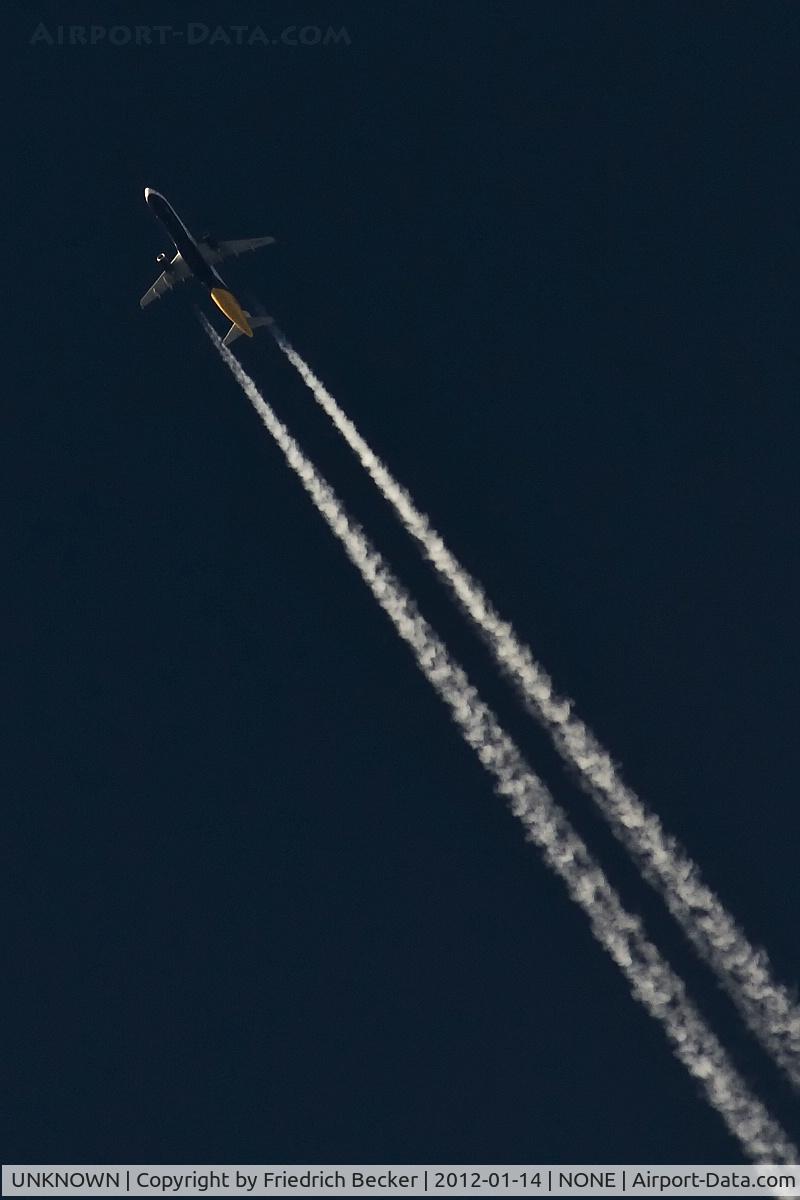 UNKNOWN, Contrails Various C/N Unknown, Monarch A321 cruising southbound