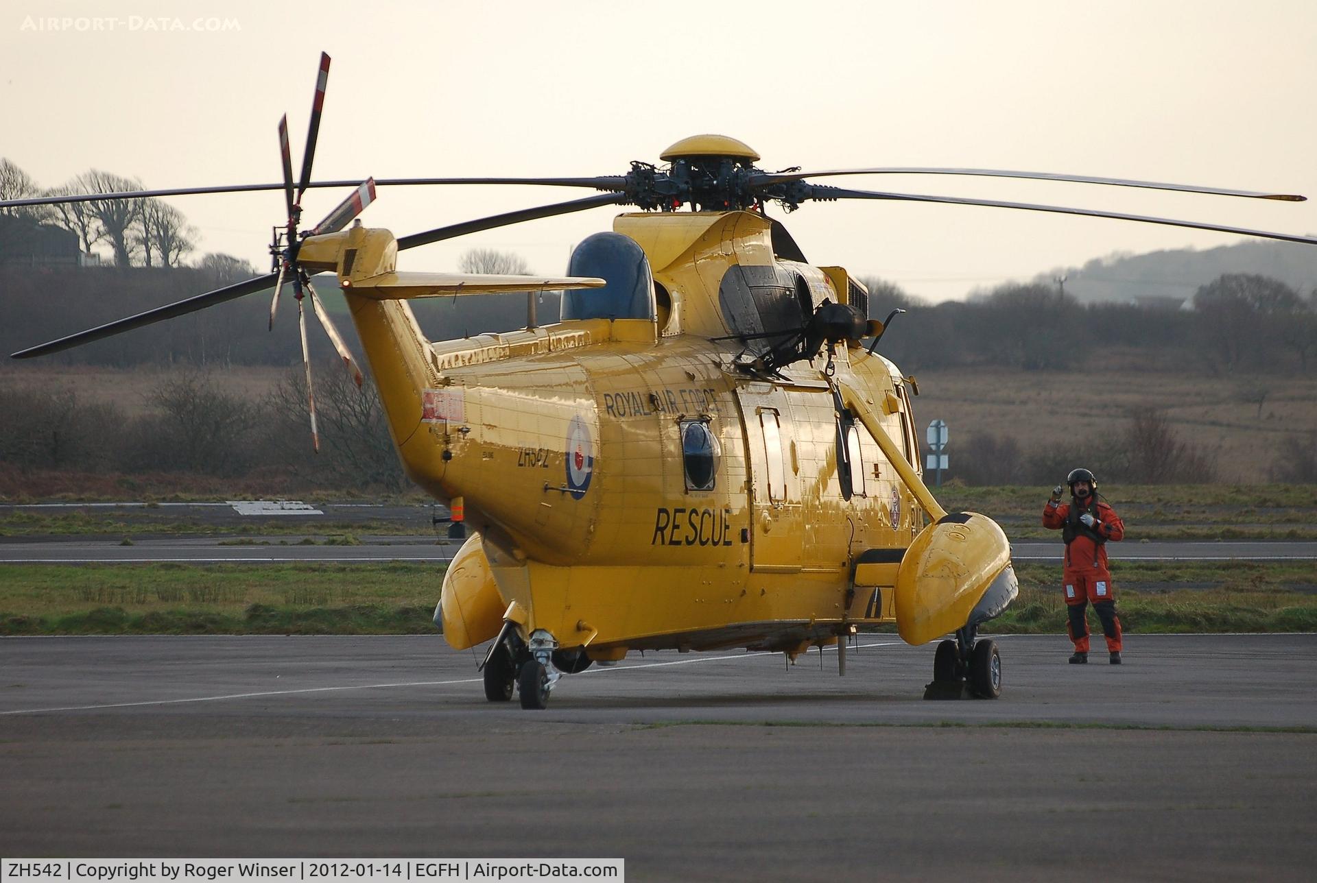 ZH542, Westland Sea King HAR.3A C/N WA1008, Gentlemen start your engines! Sea King of A Flight 22 Squadron RAF based at RMB Chivenor preparing to leave the airport.