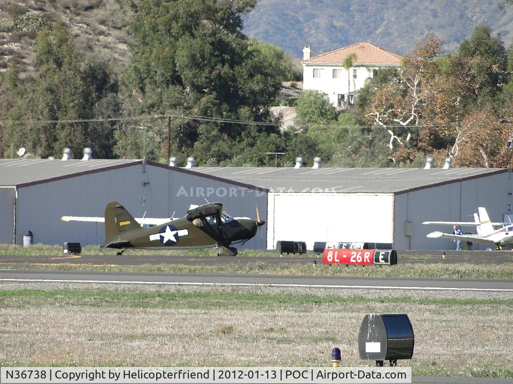 N36738, 1941 Stinson 10A C/N 8138, Turning off going to the hanger