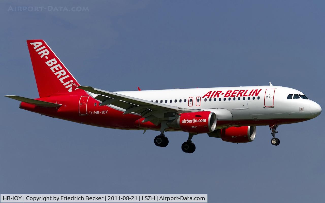 HB-IOY, 2007 Airbus A319-111 C/N 3202, on final