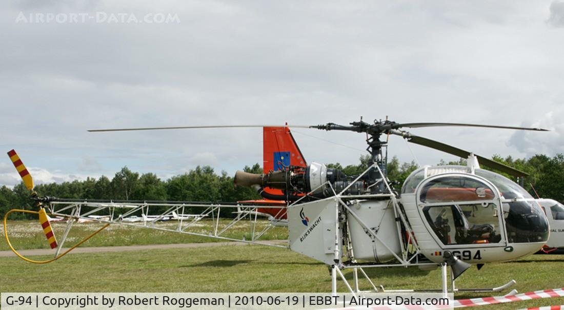 G-94, 1969 Sud Aviation SA-318C Alouette II C/N 2102, 100 YEARS EBBT.
Preserved Melsbroek.