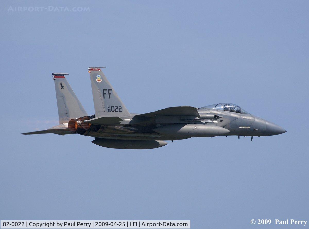 82-0022, 1982 McDonnell Douglas F-15C Eagle C/N 0836/C253, Burner time for the high speed pass