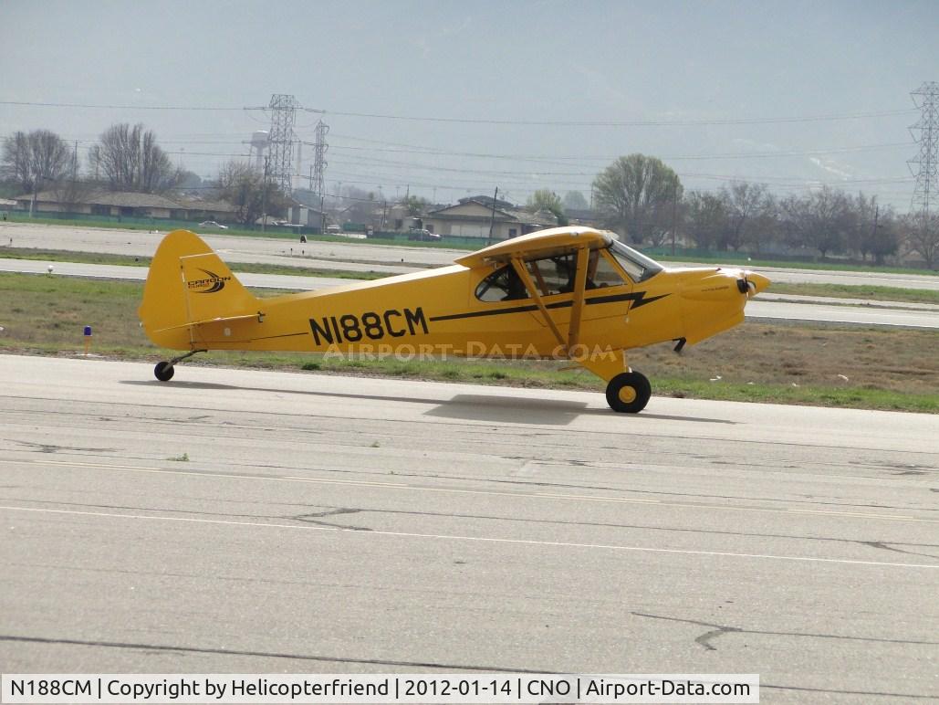 N188CM, 2009 Cub Crafters CC11-160 Carbon Cub SS C/N CC11-00104, Entered taxiway to head towards the hangers