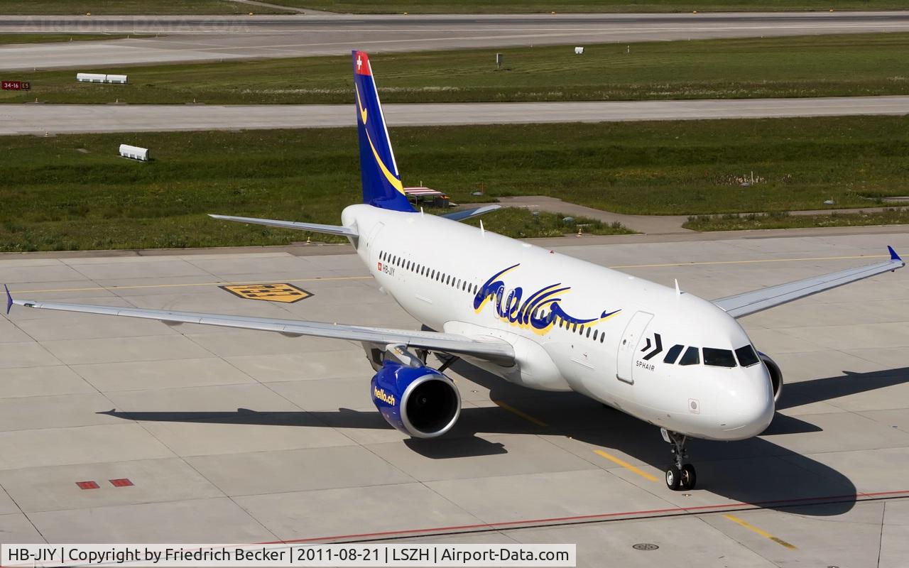 HB-JIY, 2000 Airbus A320-214 C/N 1171, taxying to the gate